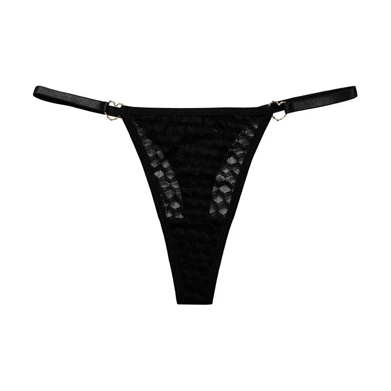 Women's Sheer Mesh Lace Thin Strap G-Strings Low-Rise Sexy Seamless Underwear